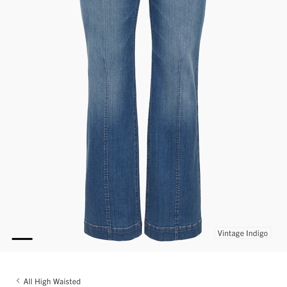 SPANX Blue Flare Seamed Front Wide Leg Jeans size XS Petite
